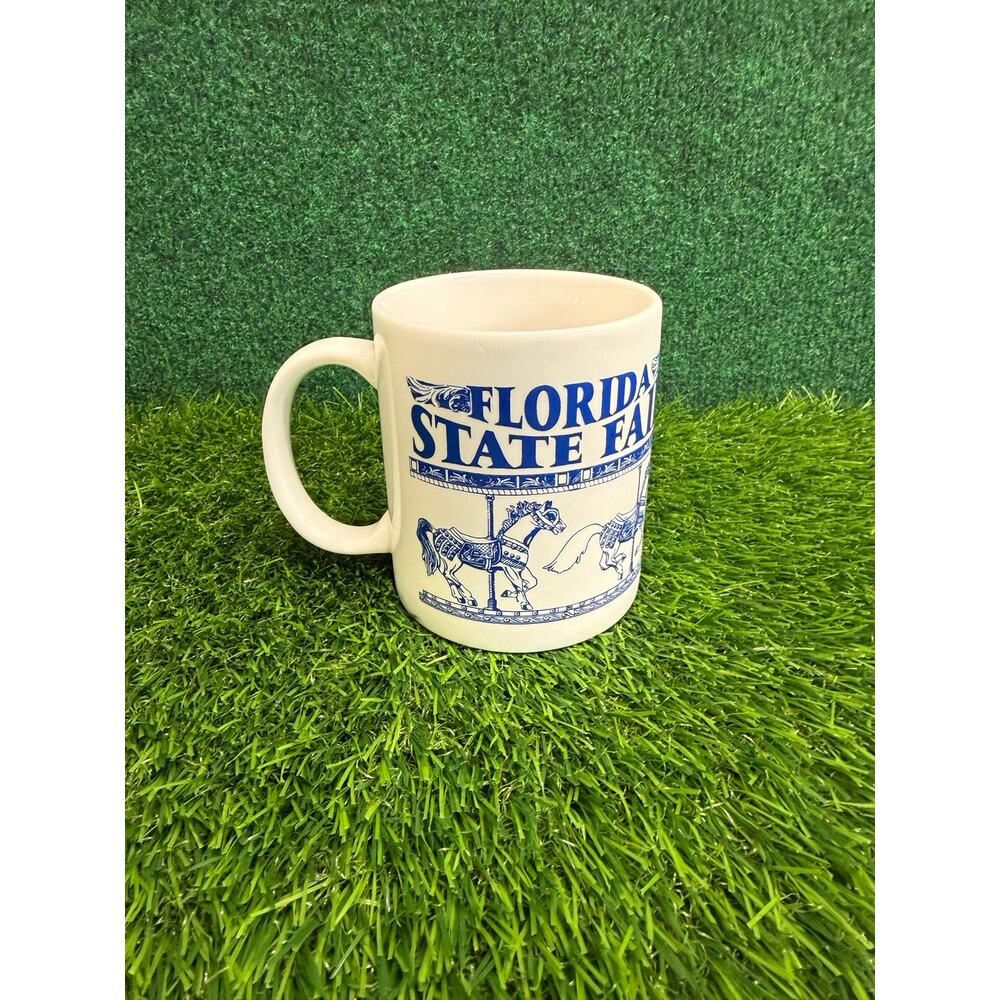 VTG 80s Florida State Fair White | Blue Coffee Tea Mug